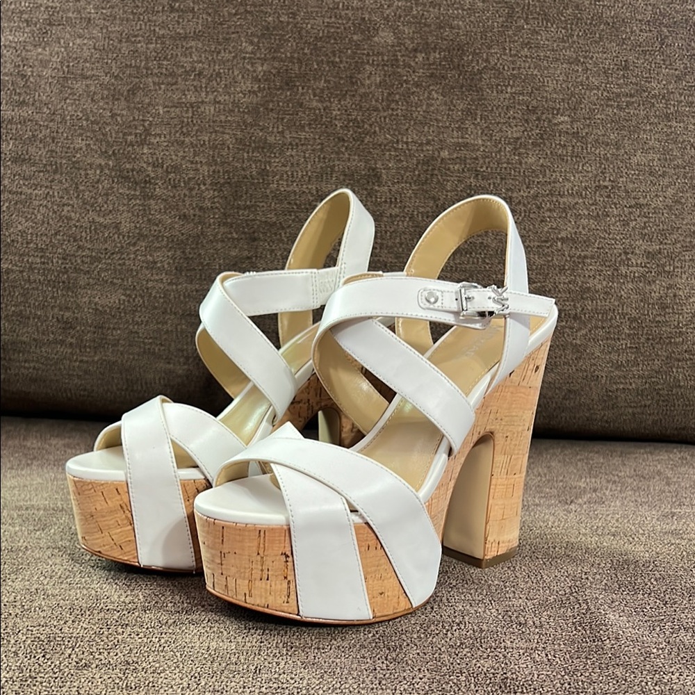 New Michael Kors Suki Leather Platform Sandal Size 5